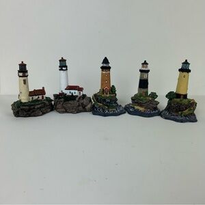 5 -VTG - Cornerstone Collection Resin Lighthouse Figurines (Approx. 4.5"x3"x3")